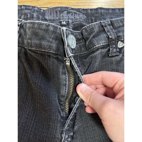 Kut From‎ The Kloth Jeans Women 14  Black Denim Wider Leg Hippie Boho Preppy - Picture 5 of 12